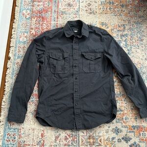 JCrew retro/vintage military grey button down camp shirt